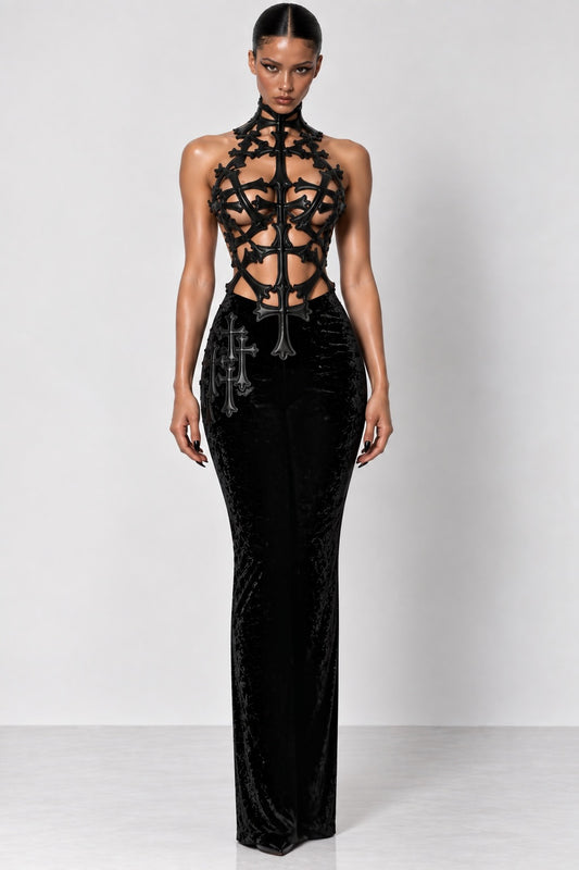 CAGED HEARTS GOWN