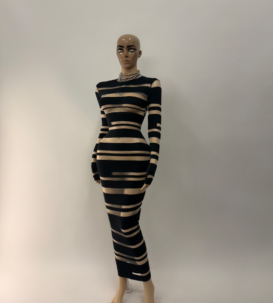 Maxikleid aus Illusionsstrick