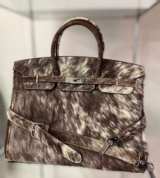Rare Brown Burgundy Hide CALÉCHIE 40cm